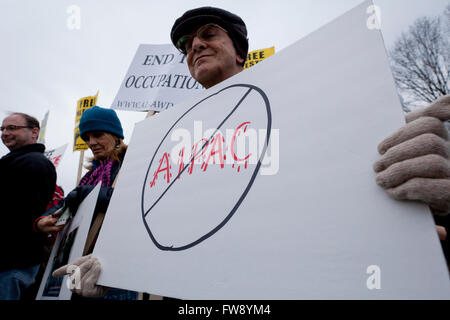 Sonntag, 20. März 2016, Washington, DC USA: Anti-israelische Demonstranten Kundgebung vor dem weißen Haus gegen AIPAC - USA Stockfoto