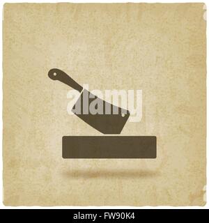 Blockmesser in alten Hintergrund Board hacken. Vektor-Illustration - Eps 10 Stock Vektor