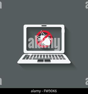 Computer Fehler Warnsymbol. Vektor-Illustration - Eps 10 Stock Vektor