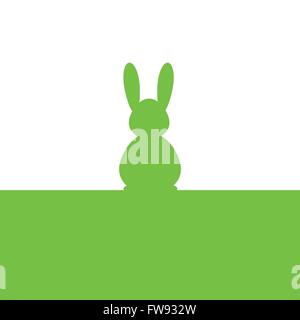 Ostern Hase grün Silhouette Abbildung Stock Vektor