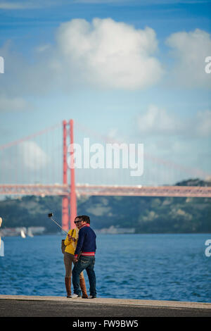 Paar, so dass ein Selbstporträt in Belem, Lissabon, Portugal Stockfoto