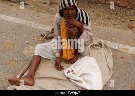 Unbekannter Bettler Stockfoto