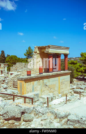 Palast von Knossos auf Kreta, Griechenland Palast von Knossos, Reisen Hintergrund Stockfoto