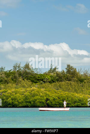 Küstenlandschaft in der Nähe von Four Seasons Hotel in Mauritius. Stockfoto