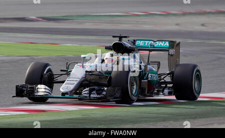 F1 TESTS BARCELONA - CIRCUIT DE CATALUNYA 1. MÄRZ 2016 Stockfoto