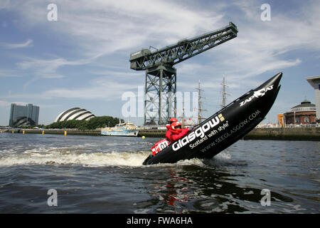 Rennen auf dem Fluss clyde Stockfoto