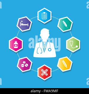 Arzt-Symbol. Vektor-Illustration Stock Vektor