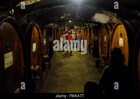 Typisch für die Region Chianti Tuscany Keller. Italien. Stockfoto