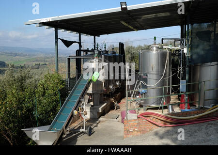 Typisch für die Region Chianti Tuscany Keller. Italien. Stockfoto