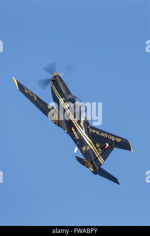 Pilatus PC - 9M militärische Trainingsflugzeug HB-HPJ Stockfoto