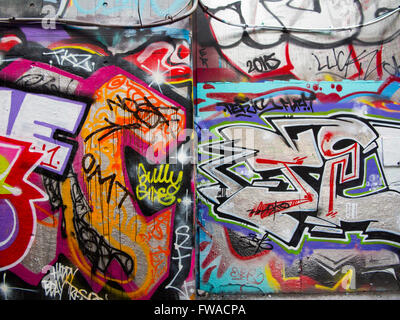 Southbank Skatepark graffiti Stockfoto