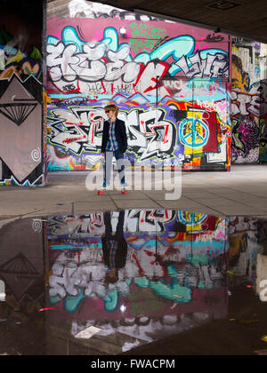 Southbank Skatepark graffiti Stockfoto