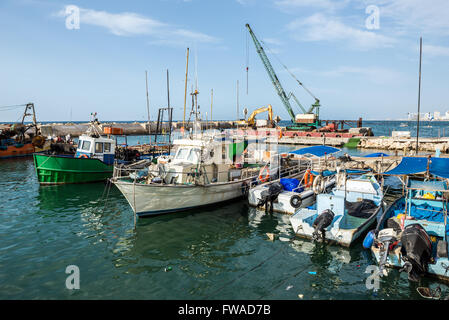 Angelboote/Fischerboote in Jaffa, älteste Teil von Tel Aviv, Israel Stockfoto