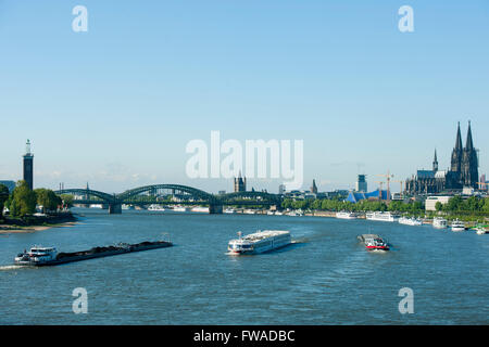 Köln, Blick von der Zoobrücke Stockfoto