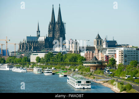 Köln, Blick von der Zoobrücke Stockfoto