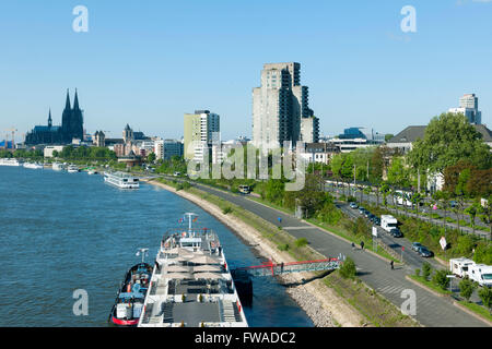 Köln, Blick von der Zoobrücke Stockfoto
