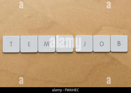 Tastatur Buchstaben Zauber temp Job auf desktop-Hintergrund Stockfoto