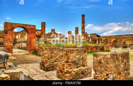 Tempel des Jupiter in Pompeji - Italien Stockfoto