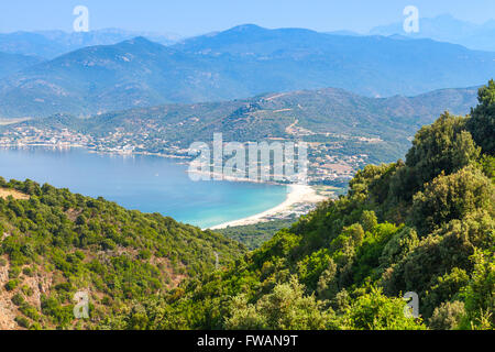 Sommer Küstenlandschaft der Insel Korsika. Piana Region, Frankreich Stockfoto