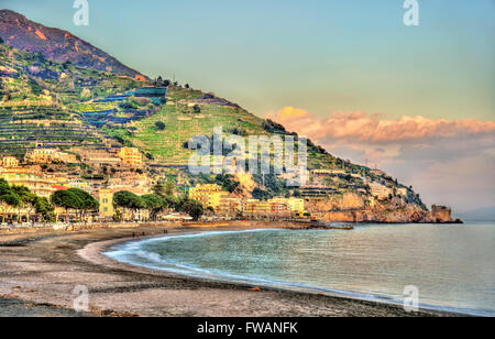 Blick auf Maiori an der Amalfiküste Stockfoto