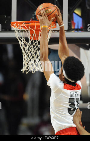 Chicago, IL, USA. 30. März 2016. McDonald's All American c West Jarrett Allen (31) während der 2016 McDonalds's Boys alle amerikanischen Spiel im United Center in Chicago, IL Dunks. Patrick Gorski/CSM/Alamy Live-Nachrichten Stockfoto