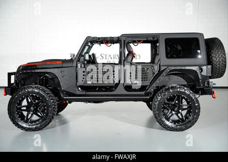 April 1, 2016:2016 Jeep Wrangler Geländewagen benutzerdefinierte Stockfoto