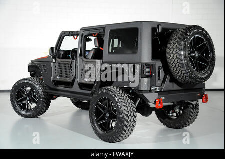 April 1, 2016:2016 Jeep Wrangler Geländewagen benutzerdefinierte Stockfoto