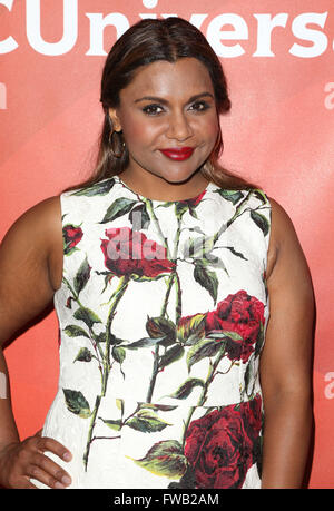 Westlake Village, Kalifornien, USA. 1. April 2016. 1. April 2016 - Westlake Village, Kalifornien - Mindy Kaling. 2016 NBCUniversal Sommer Pressetag statt im Four Seasons Hotel Westlake Village. Bildnachweis: Sammi/AdMedia © Sammi/AdMedia/ZUMA Draht/Alamy Live-Nachrichten Stockfoto