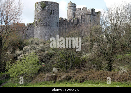 Manobier Schloss Manobier in der Nähe von Tenby West Wales Stockfoto