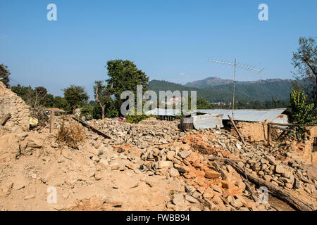 Nepal, Nuwakot Bezirk, ein Jahr nach dem Erdbeben Stockfoto