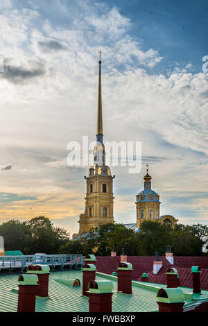 Die russische Festung Flagge Stockfoto