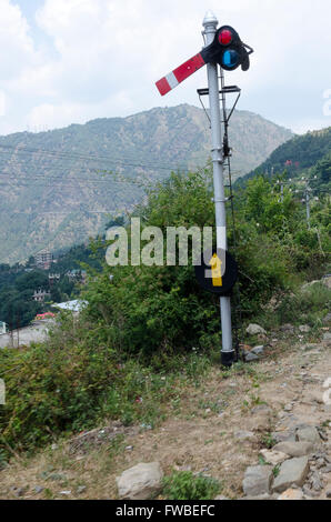 Signal, Kalka Shimla Railway, Himachal Pradesh, Indien Stockfoto