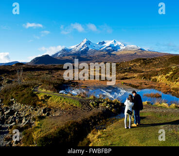 Die Cuillin Berge von Glen Sligachan, Isle Of Skye, innere Hebriden, Schottland, Vereinigtes Königreich Stockfoto