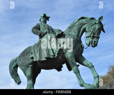 Das Redvers Buller-Denkmal. Eine bronzene Reiterstatue von General Sir Redvers Henry Buller von Adrian Jones, Exeter, Devon Stockfoto