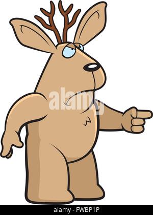 Ein Cartoon Jackalope mit einem wütenden Ausdruck. Stock Vektor