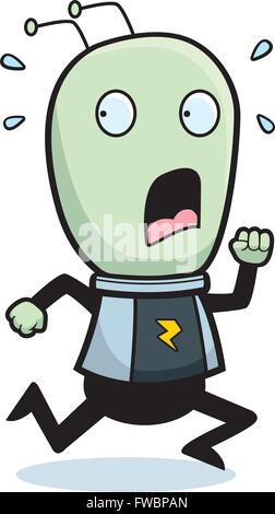 Ein Cartoon Kind Alien läuft in Angst. Stock Vektor