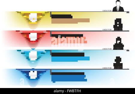 Infografik-Vorlagen-Optionen mit Geschäftsleuten. Vektor-Illustration. Können für Business-Konzept, Präsentation, Daten Stock Vektor