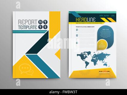 Vektor-Broschüre-Template-Design mit Weltkarte. Vektor-Illustration. Nutzen für Business Broschüre. Stock Vektor