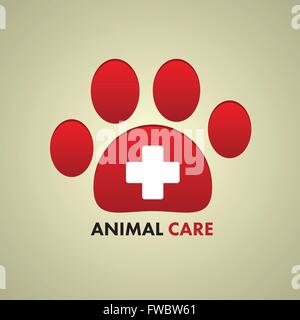 aww drucken und Kreuz. Vektor-Illustration. Tierbetreuung Symbol. Stock Vektor