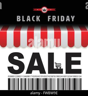 Schwarzer Freitag-Verkauf-Banner. Vektor-Illustration. Zu Förderung Wochenende verkaufen können. Stock Vektor