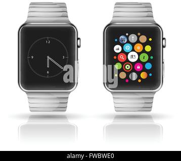 Smart Uhr Mockup. Vektor-Illustration. Stock Vektor