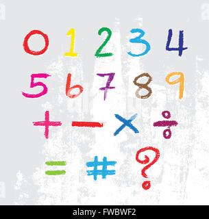 Kinder-Alphabet gezeichnet von einem Buntstift Stock Vektor