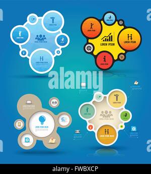 Infografik-Elemente mit Icons Set, Web-Layout, Präsentationen, Vektor-Illustration. Stock Vektor