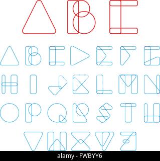Schrift, ABC im geometrischen Stil. Vektor Stock Vektor