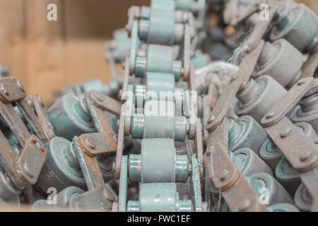 Linie der alten Industrie-oder Fertigung Fördertechnik Stockfoto