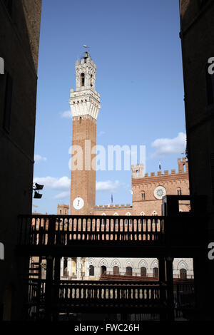 Il Campo in der Renaissance Stadt Siena. Stockfoto