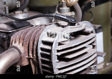 alte Motorrad Motor Closeup fragment Stockfoto