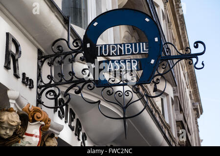 Turnball & Asser Shirtmakers Luxus Shop Fenster Anmelden an Jermyn Street in London Stockfoto