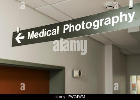 Melden Sie sich an die medizinische Fotografie-Abteilung in einem Krankenhaus Stockfoto