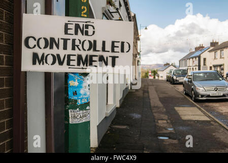 Melden Sie sich Carrickmore, Tyrone, fordern das Ende der kontrollierten Bewegung (im Maghaberry-Gefängnis). Stockfoto